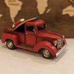 Vintage Διακοσμητικό Μεταλλικό Κόκκινο Φορτηγάκι με Σανίδα του Surf 44-2187