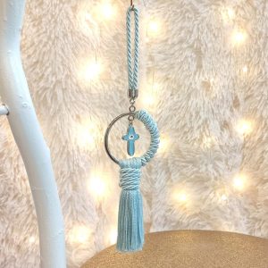 Κρεμαστό Γούρι για Νεογέννητα με Σταυρό Σιέλ