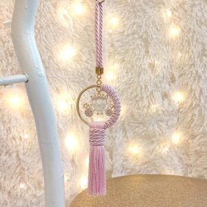 Κρεμαστό Γούρι για Νεογέννητα Άμαξα Ροζ