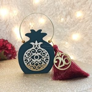 Γούρι Ρόδι Κυπαρισσί Δαντελωτό με Στεφάνι και Φούντα