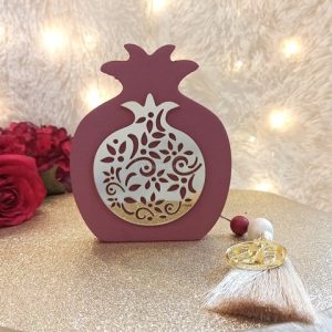 Γούρι Ρόδι Μπορντό Μεγάλο Δαντελωτό με Μάτι και Φούντα