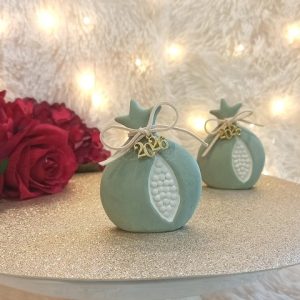 Γούρι Κεραμικό Ρόδι Πράσινο με Σπόρους