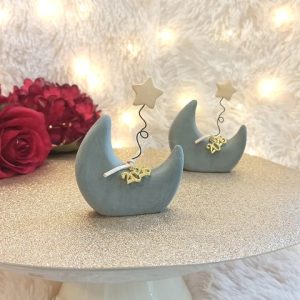 Κεραμικό Φεγγάρι Γκρι με Αστέρι