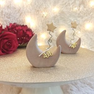 Κεραμικό Φεγγάρι Μπεζ με Αστέρι