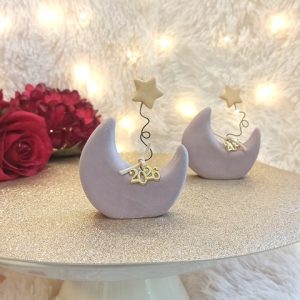Κεραμικό Φεγγάρι Λιλά με Αστέρι