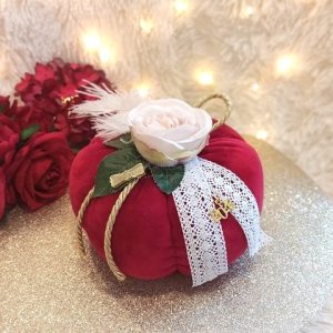 Βελούδινη Κολοκύθα Κόκκινη με Λουλούδια 1+1 Δώρο