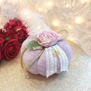 Βελούδινη Κολοκύθα Λιλά με Λουλούδια 1+1 Δωρο