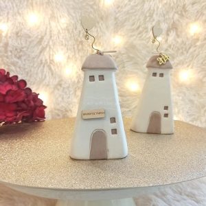 Γούρι Κεραμικό Σπιτάκι Μπεζ