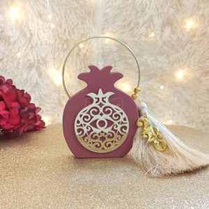 Γούρι Ρόδι Μπορντό με Μάτι και Στεφάνι και Φούντα