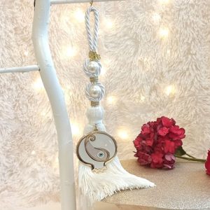 Κρεμαστό Γούρι με Μάτι και Πέρλες