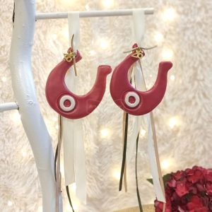 Γούρι Κρεμαστό Πέταλο Κόκκινο με Μάτι