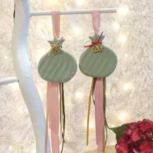 Γούρι Κρεμαστό Ρόδι Πράσινο Κυματιστό