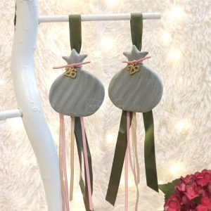 Γούρι Κρεμαστό Ρόδι Γκρι Κυματιστό