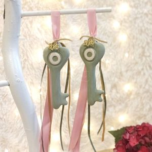 Γούρι Κρεμαστό Κλειδί Πράσινο με Μάτι