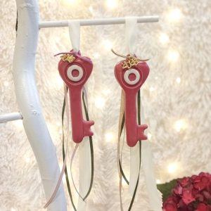 Γούρι Κρεμαστό Κλειδί Κόκκινο με Μάτι