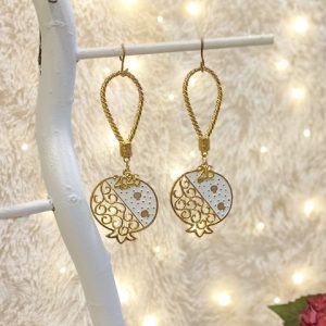 Γούρι Κρεμαστό Ρόδι Λευκό Μεταλλικό