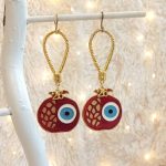 Γούρι Κρεμαστό Ρόδι Μεταλλικό με Μάτι