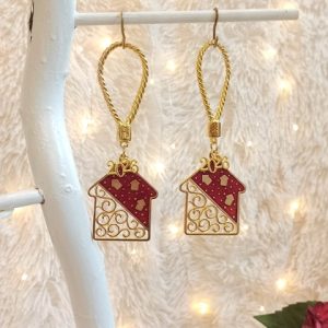 Γούρι Κρεμαστό Σπίτι Κόκκινο Μεταλλικό