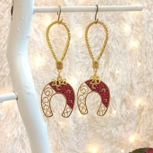 Γούρι Κρεμαστό Πέταλο Κόκκινο Μεταλλικό