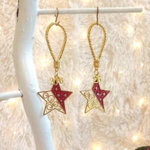 Γούρι Κρεμαστό Αστέρι Κόκκινο Μεταλλικό