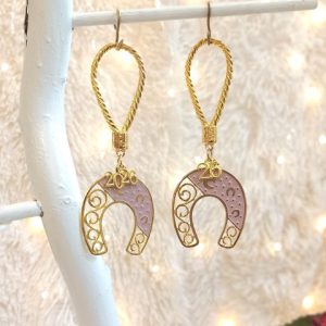 Γούρι Κρεμαστό Πέταλο Ροζ Μεταλλικό