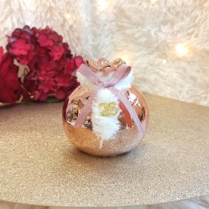 Ρόδι Κεραμικό Ροζ Χρυσό με Γουνάκι