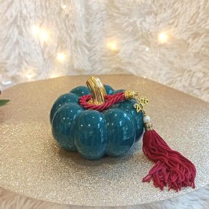 Κεραμική Κολοκύθα Πετρόλ με Γούρι