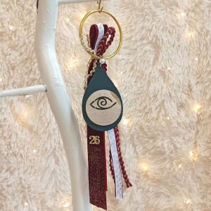 Κρεμαστό Γούρι Σταγόνα Πράσινη με Μάτι και Ευχές