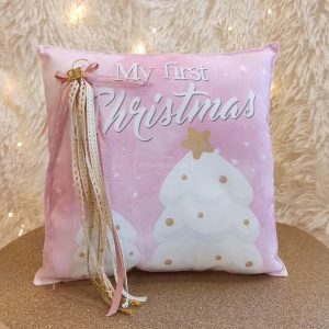 Διακοσμητικό Μαξιλάρι Πρώτα Χριστούγεννα Κορίτσι